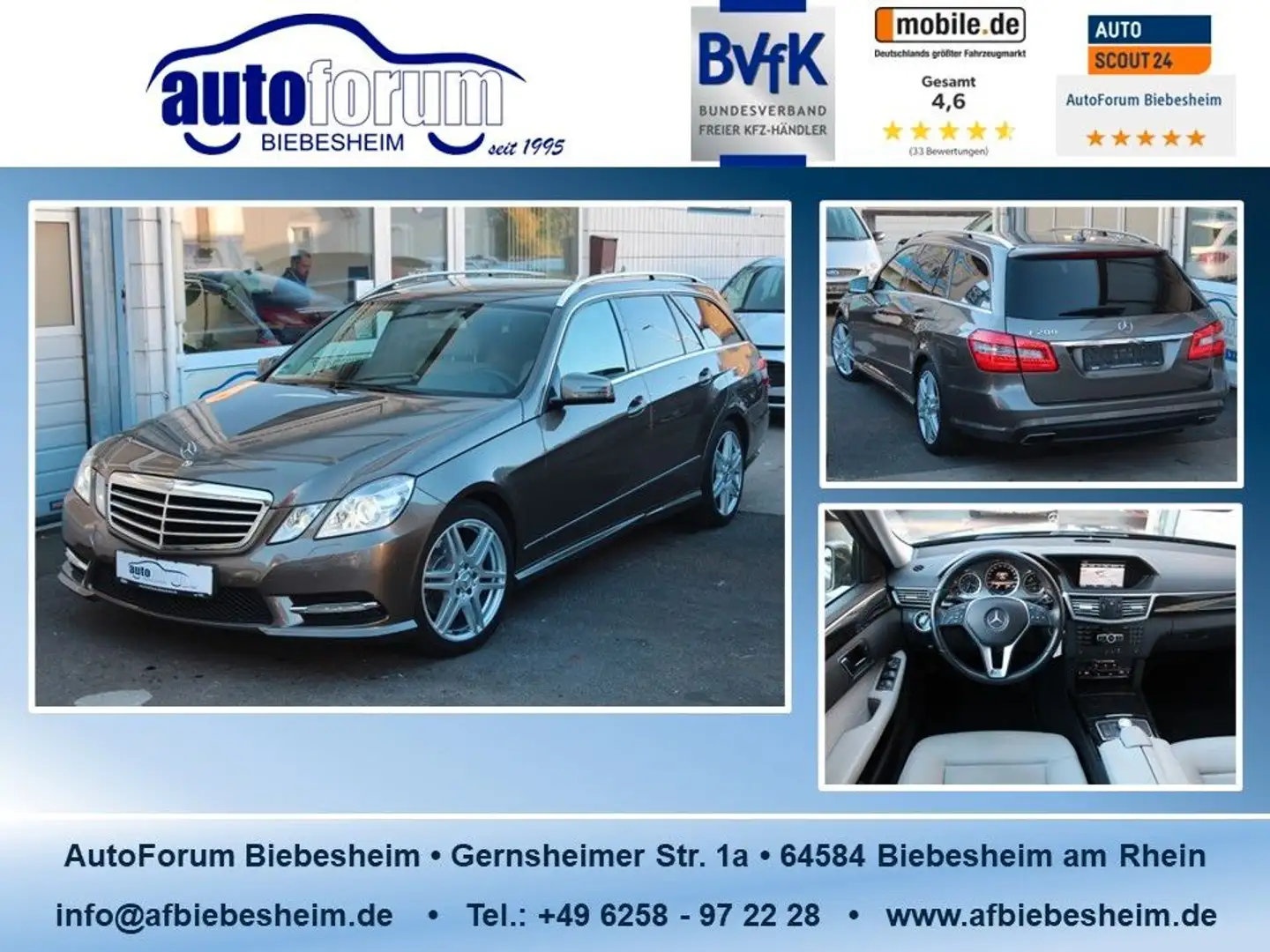 Mercedes-Benz E 200 CGI T AMG Line Bi-Xenon*Navi*Leder*AHK*... Сірий - 1