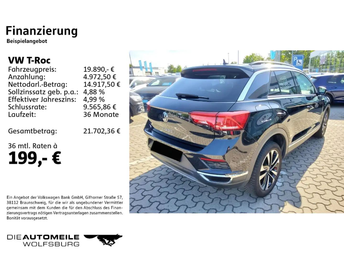 Volkswagen T-Roc 1.5 TSI United App-Connect/Einparkhi Nero - 2