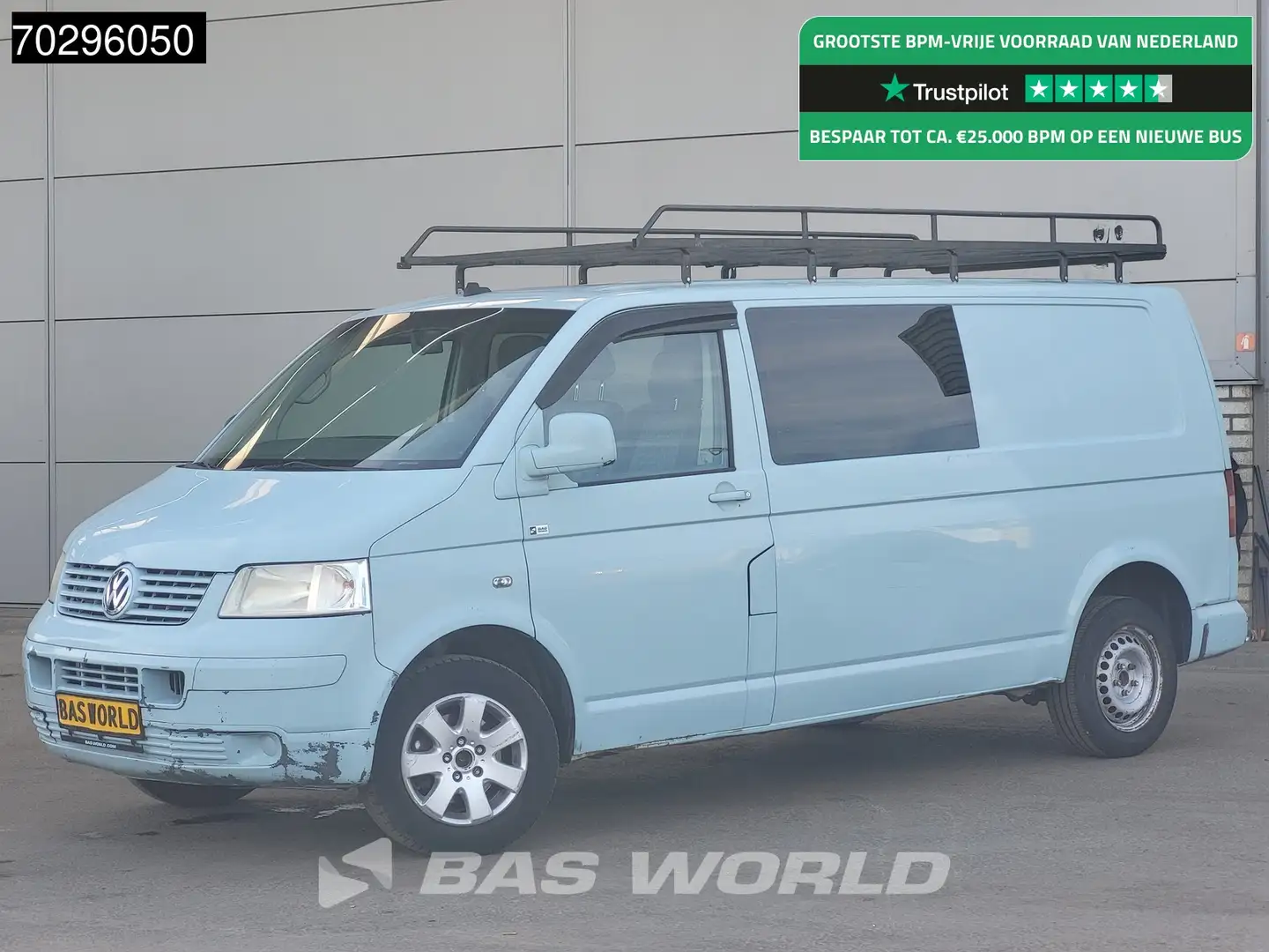 Volkswagen Transporter 174pk Dubbel Cabine L2H1 Trekhaak Airco Imperiaal Blauw - 1