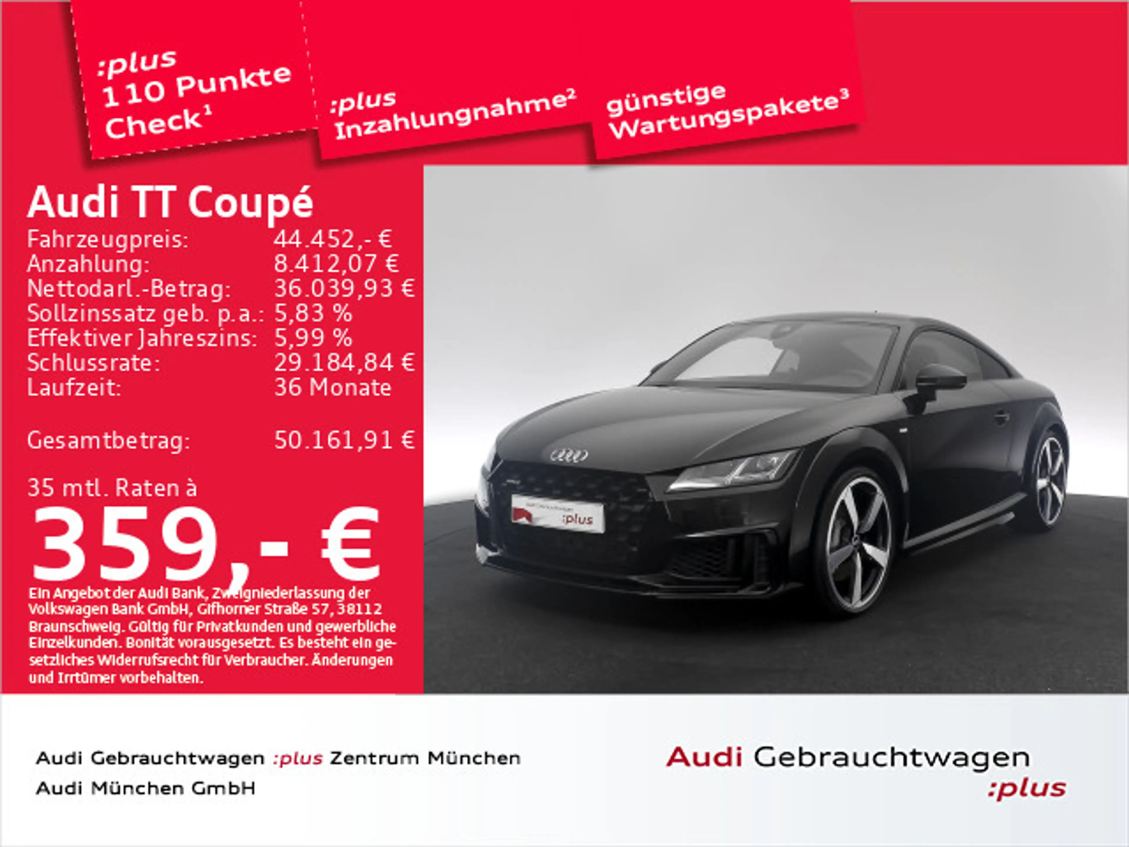 Audi TT 45 TFSI qu. S tronic 2x S line Matrix/N