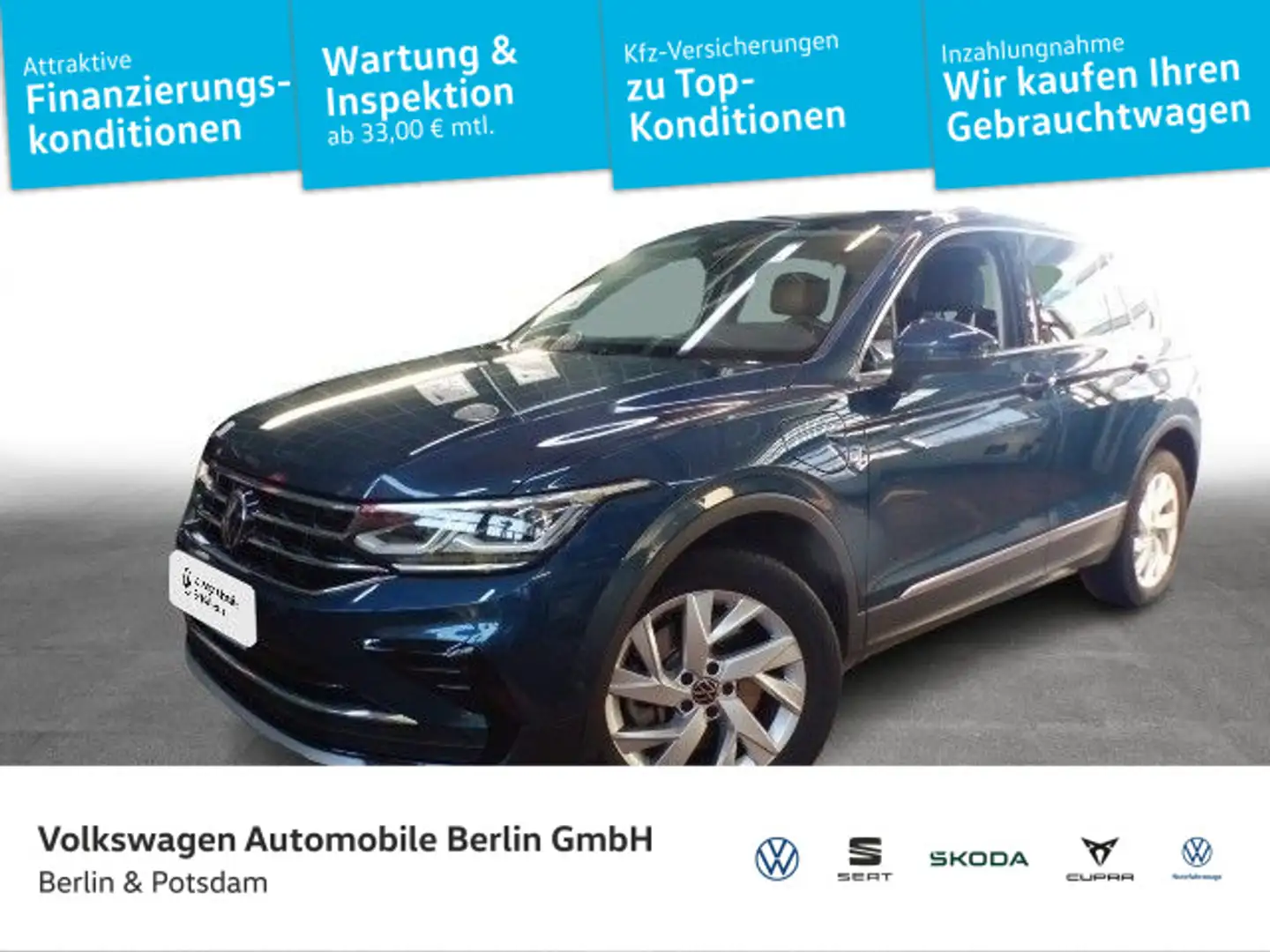 Volkswagen Tiguan 1.4 eHybrid Elegance Pano Leder Kamera Blau - 1