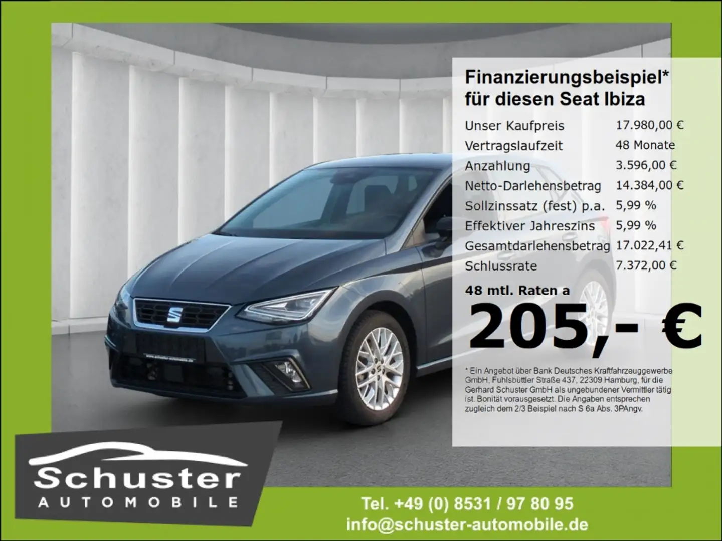 SEAT Ibiza FR 1.0TSI*LED ACC R-Kam digCockp Navi SHZ Gris - 1