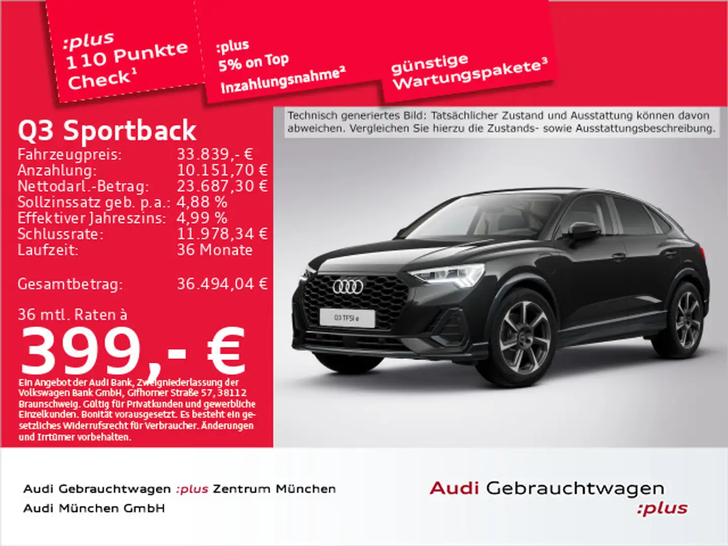 Audi Q3 45 TFSI e S tronic Navi+/19"Zoll/Ka Schwarz - 1