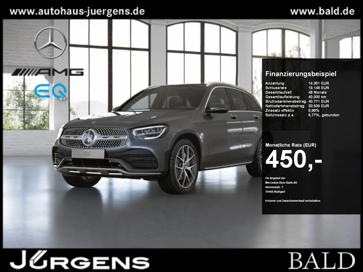 Mercedes-Benz GLC 400 d 4M AMG-Sport/Wide/Pano/AHK/Cam/Memo Gri - 1