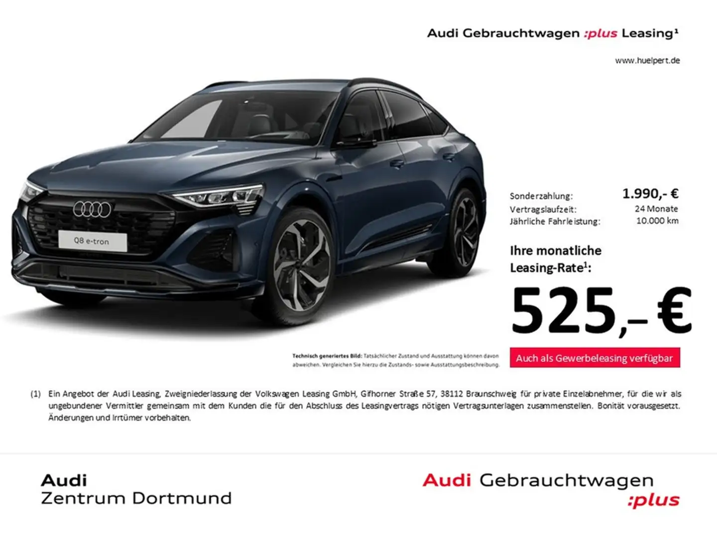 Audi Q8 e-tron Sportback 55 quattro S LINE PANO LM21 Синій - 1