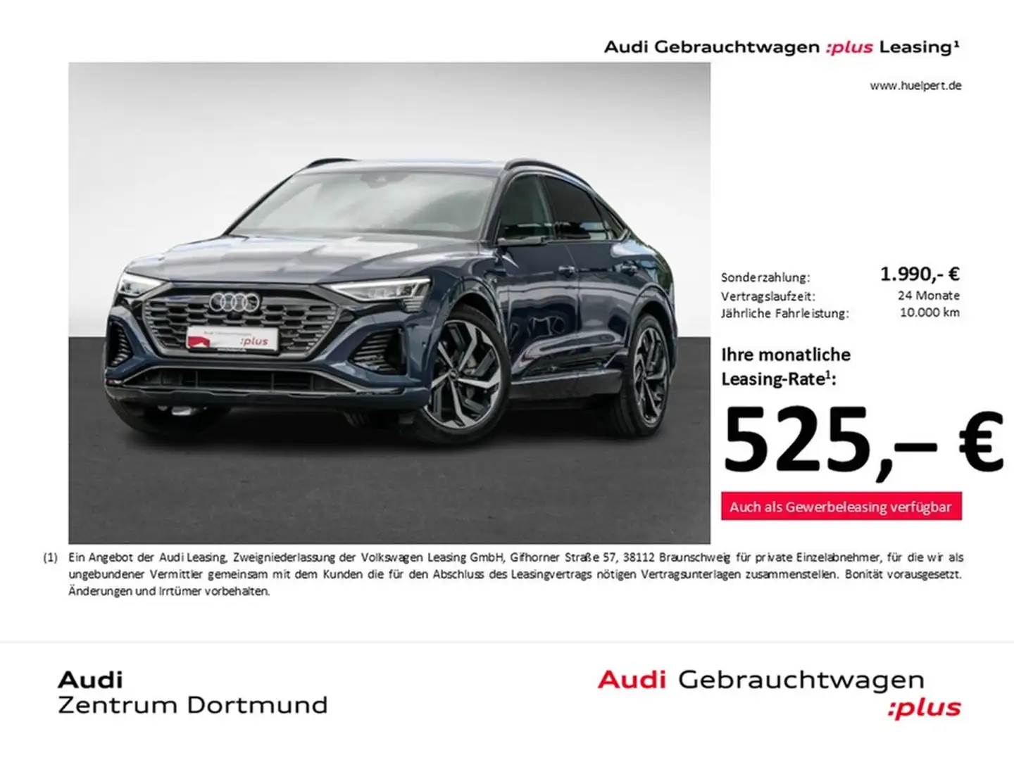 Audi Q8 e-tron Sportback 55 quattro S LINE PANO LM21 Bleu - 1