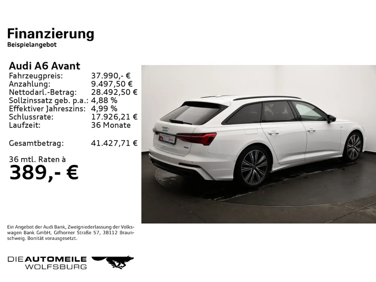 Audi A6 55 TFSI e quattro S-tronic sport Matrix Weiß - 2