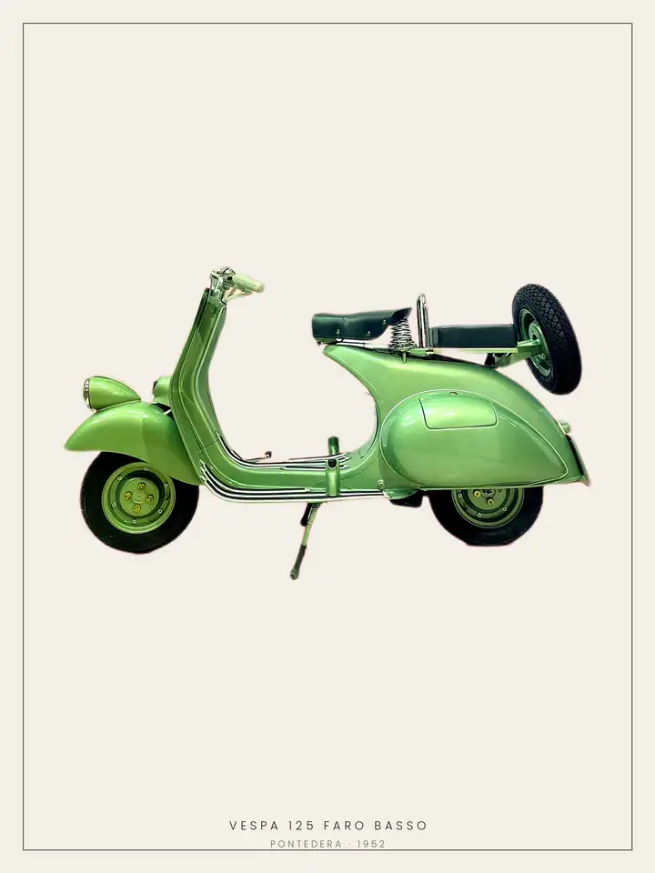 Piaggio Vespa 125 Faro Basso 1952 Certificato di Origine Piaggio Umbria, foto 2