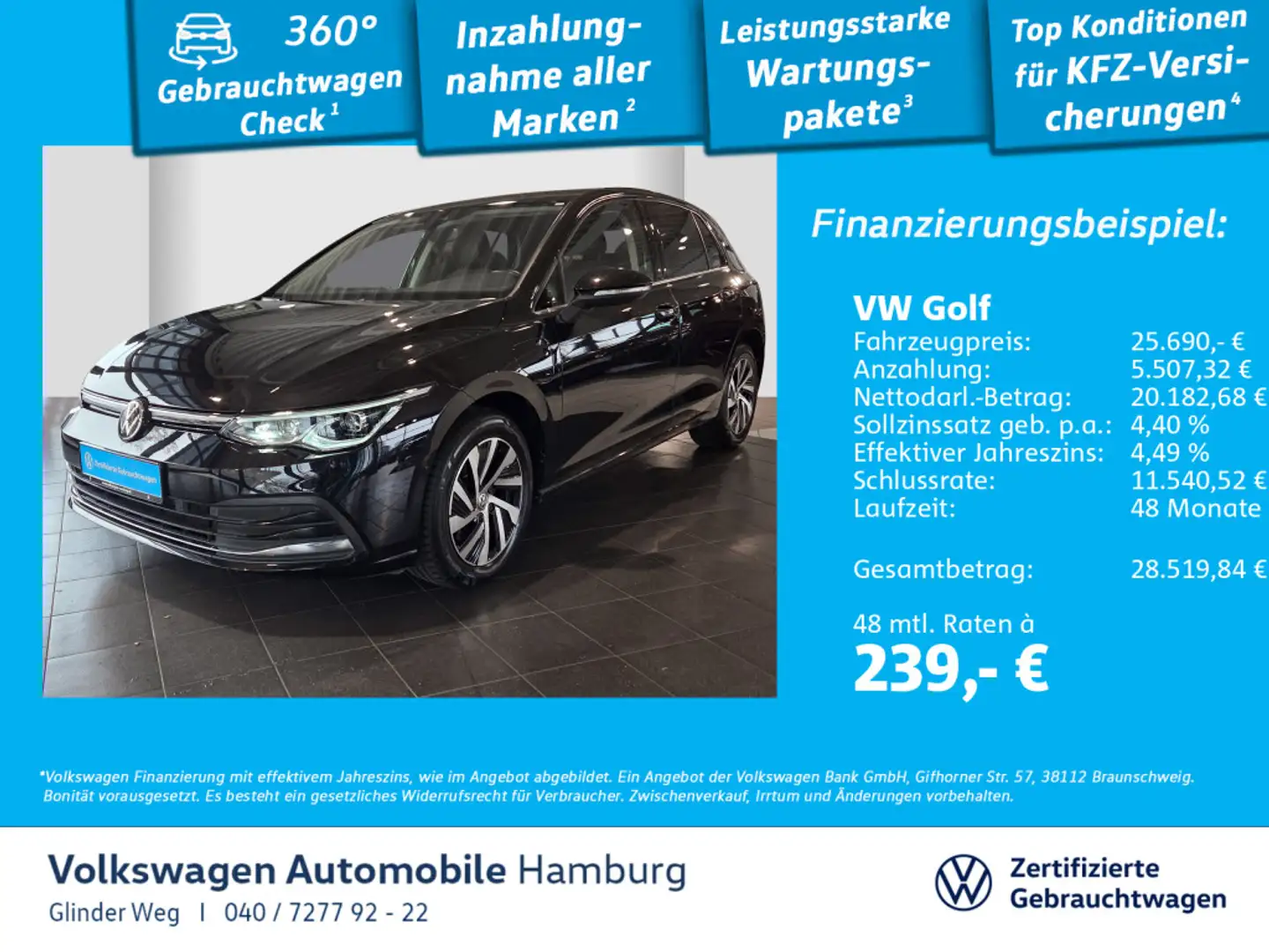 Volkswagen Golf VIII 1.4 eHybrid Style DSG Matrix-LED AHK N Schwarz - 1