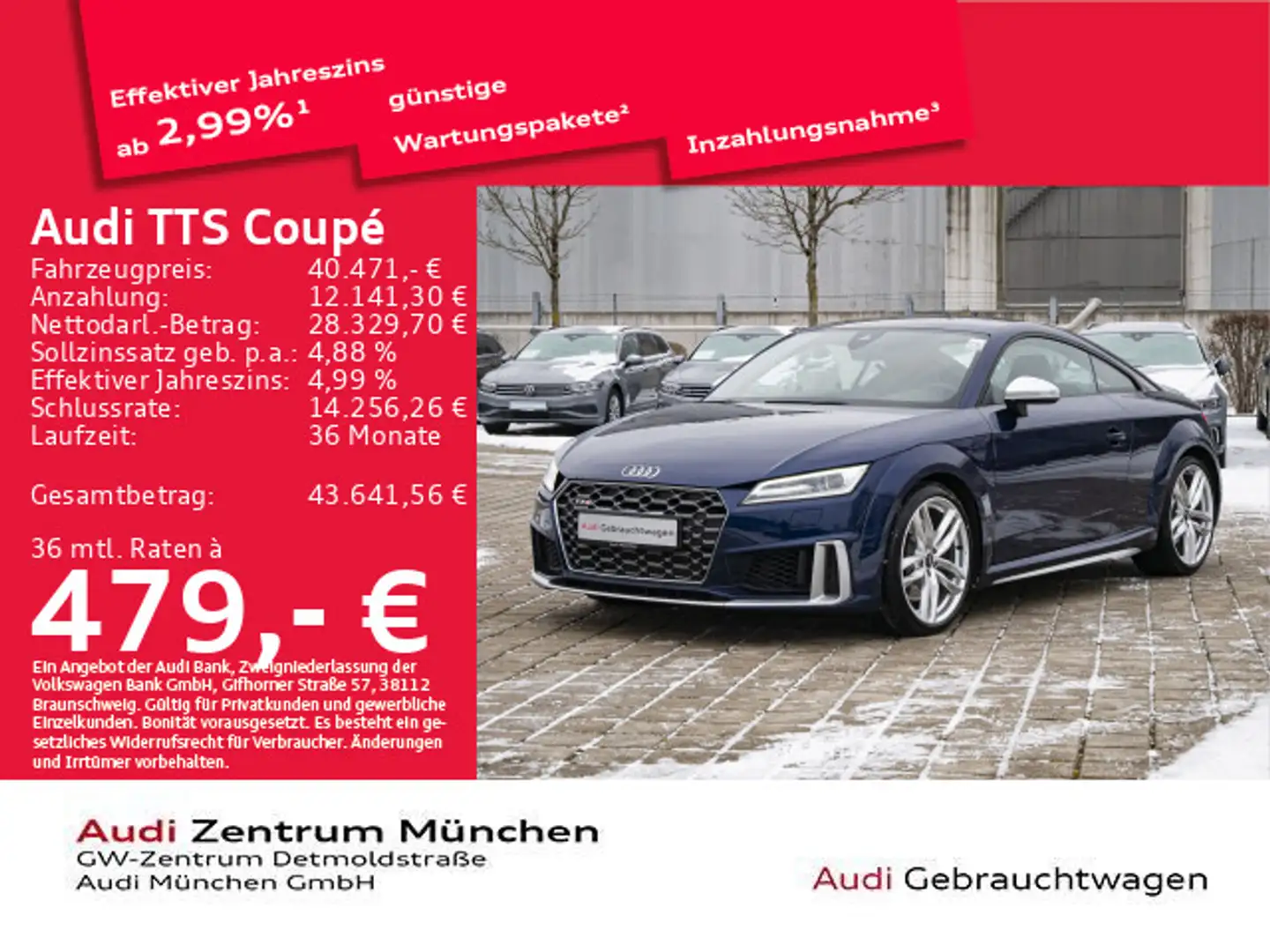 Audi TTS TTS Coupe TFSI qu. S tronic Navi+ Blau - 1
