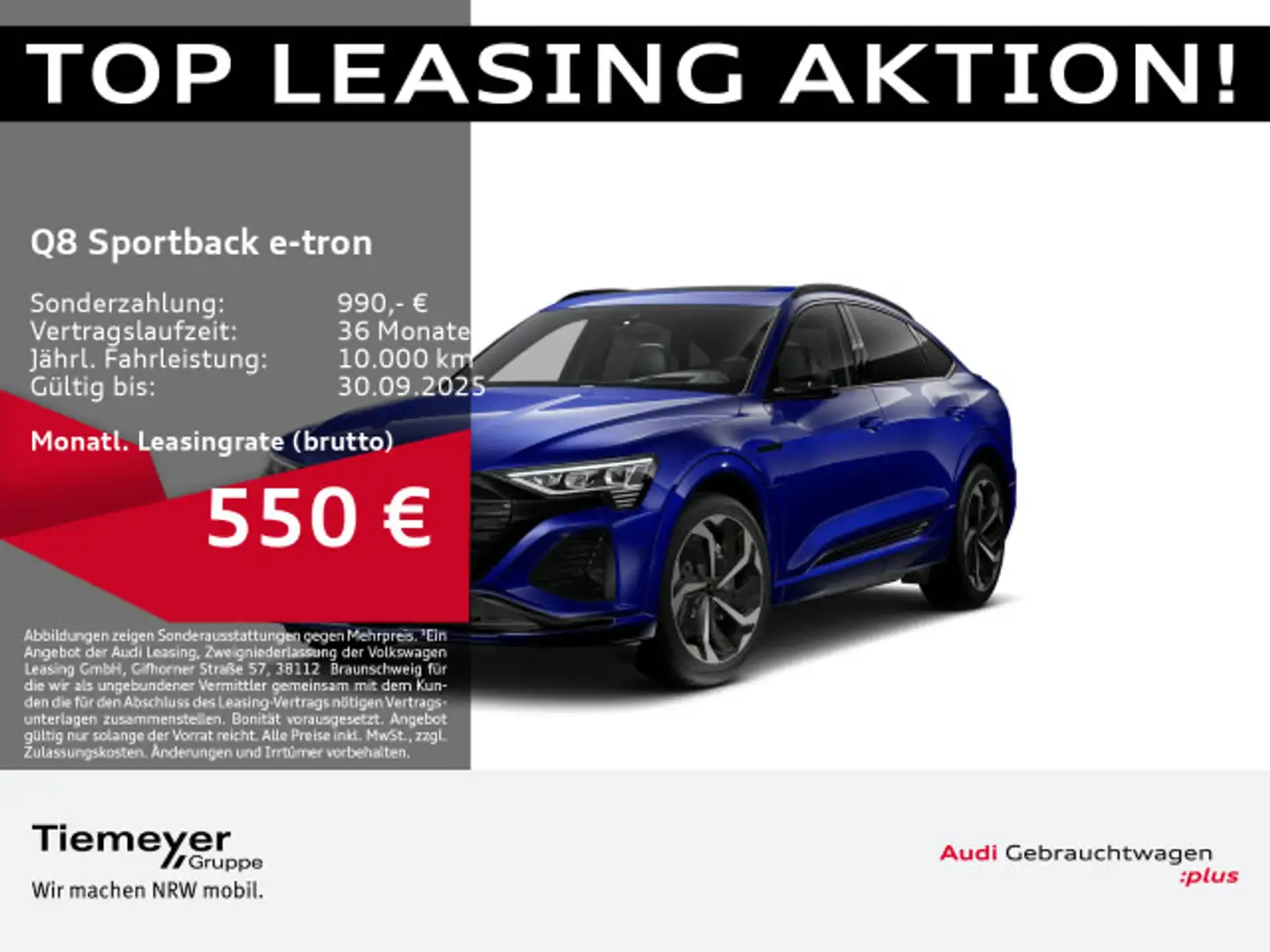 Audi Q8 e-tron 55 Q 2x S LINE 19KM! BuO AFA Niebieski - 1