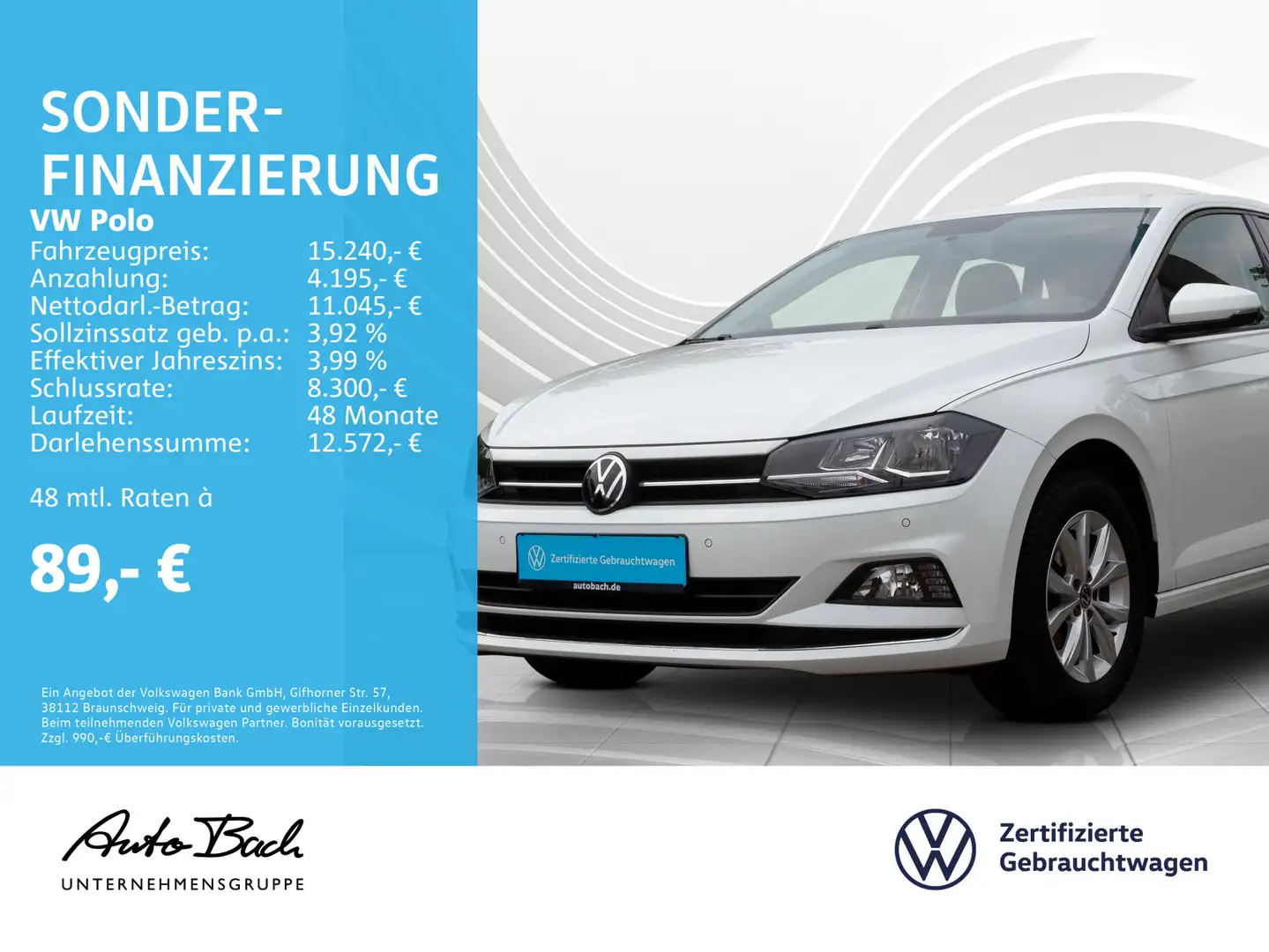 Volkswagen Polo 1.0 TSI Highline, Navi, Klima, Sitzheizung, Weiß - 1