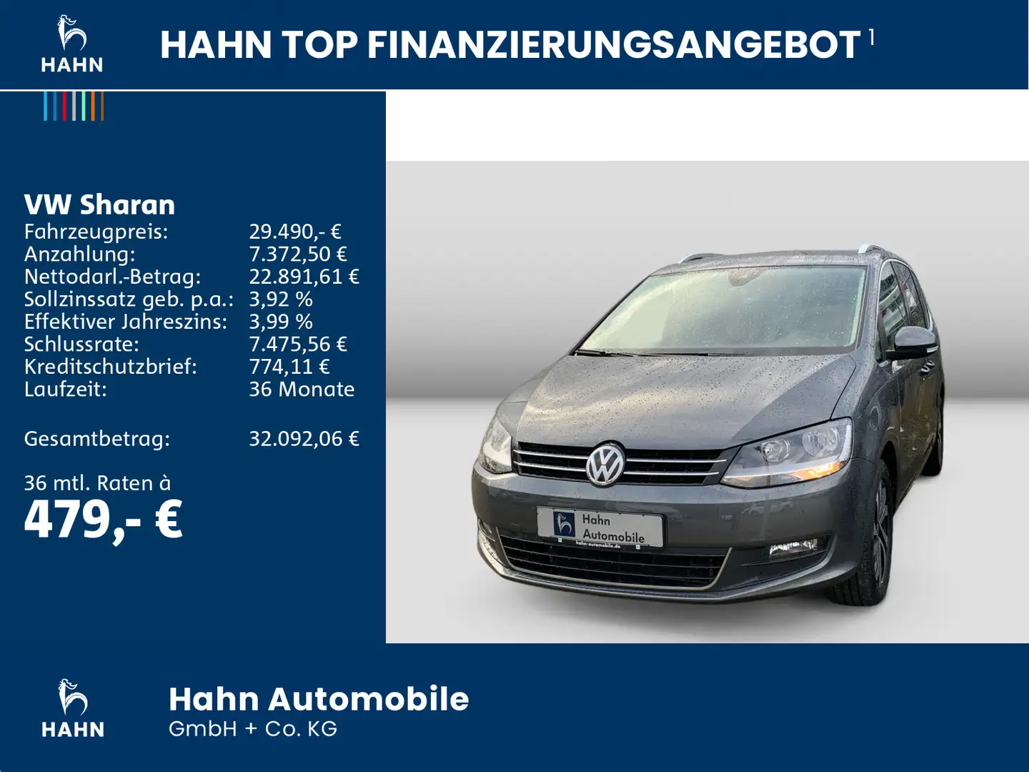 Volkswagen Sharan 1.4TSI DSG Active AHK Navi PDC Standheiz Grau - 2
