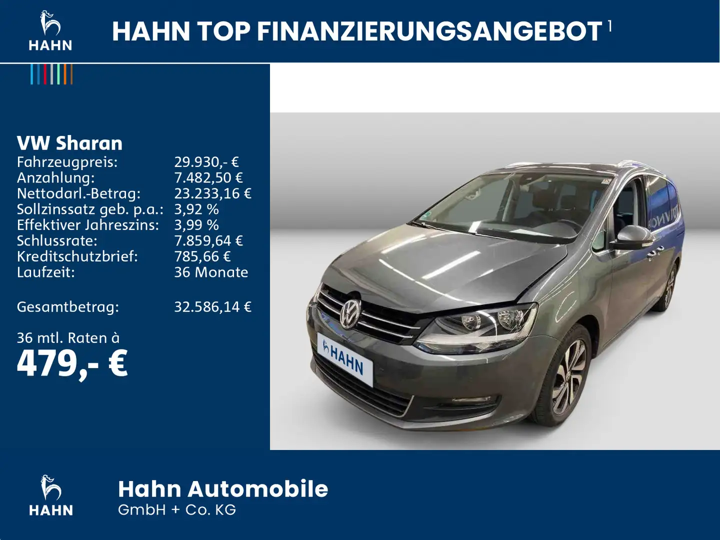 Volkswagen Sharan 1.4TSI DSG Active AHK Navi PDC Standheiz Grau - 2