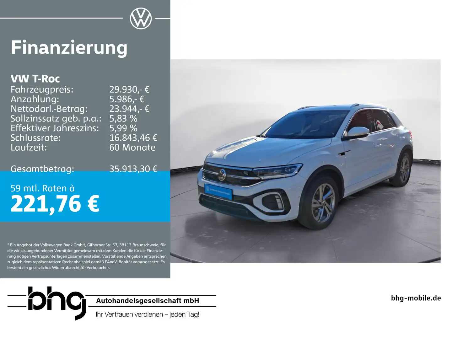 Volkswagen T-Roc R-Line 1.5 l TSI OPF 7-Gang-Doppelkupplung Weiß - 1