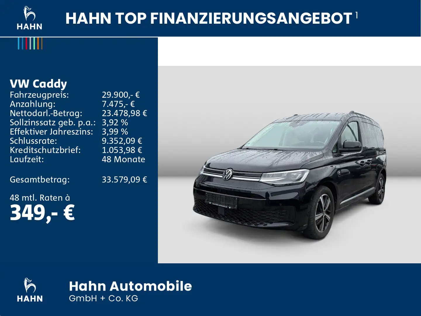 Volkswagen Caddy 2.0 TDI Style ACC LED  Standheizung Panora Schwarz - 2