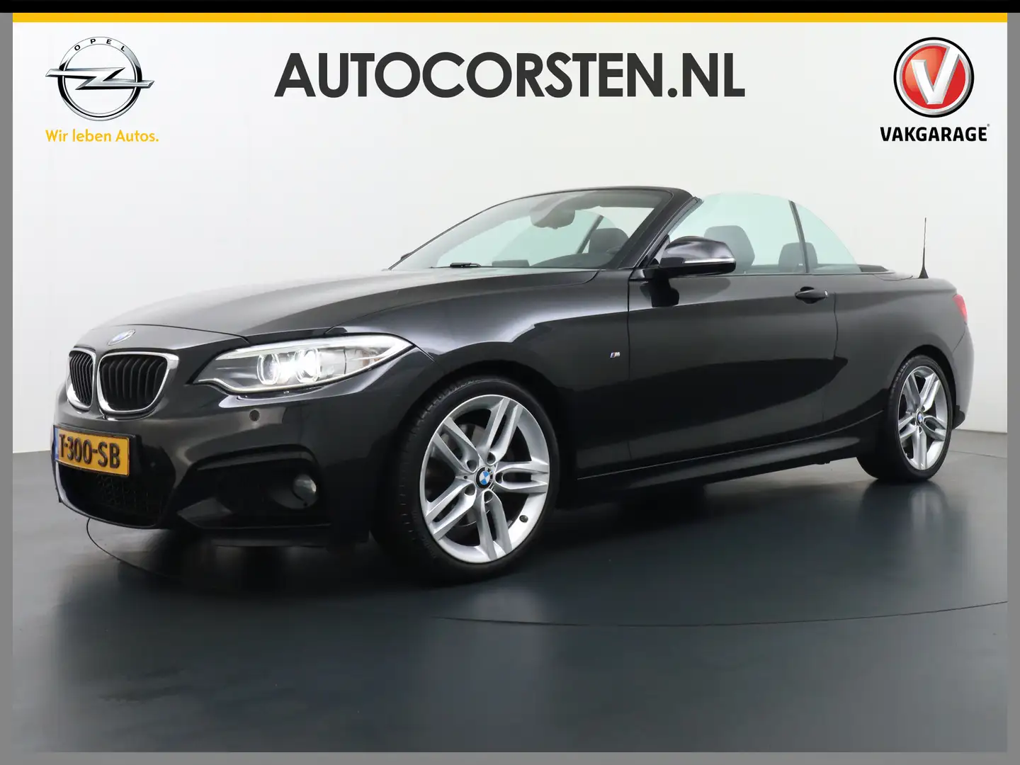 BMW 220 2-serie Cabrio 220d AUT-8 M Sport -Pack x4 Elektr. Black - 1