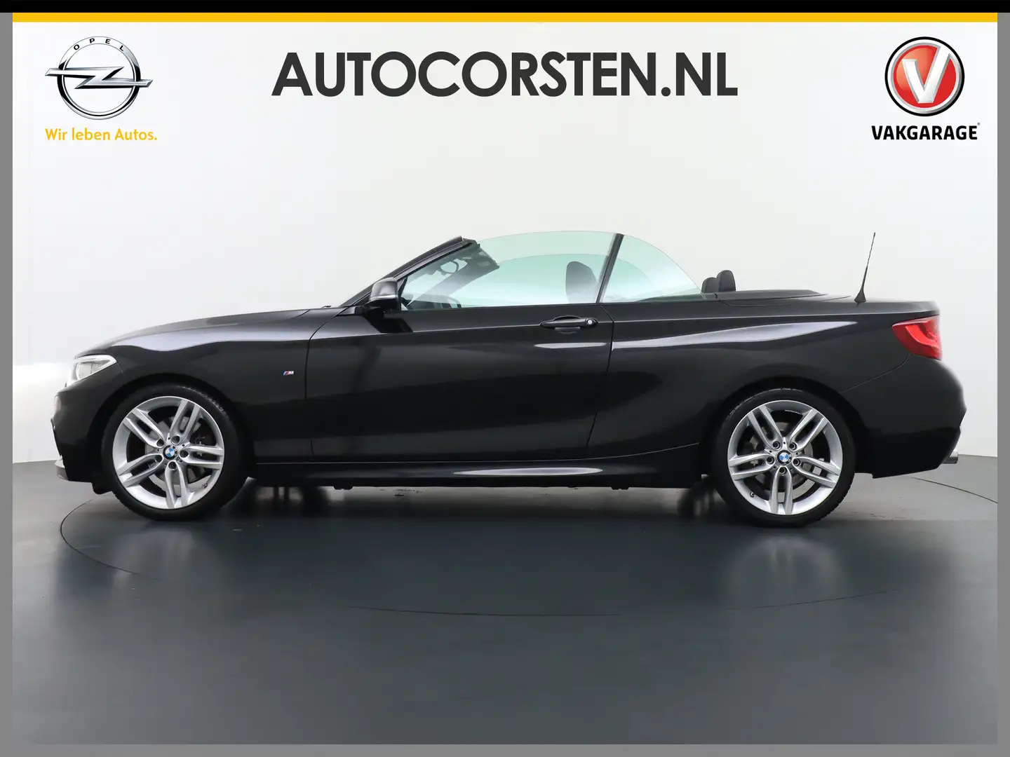 BMW 220 2-serie Cabrio 220d AUT-8 M Sport -Pack x4 Elektr. Zwart - 1