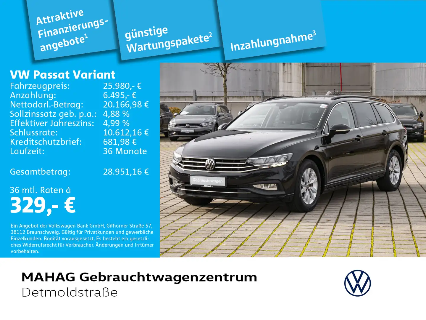 Volkswagen Passat Variant 1.5 TSI Business AHK Navi LED Pan Schwarz - 1