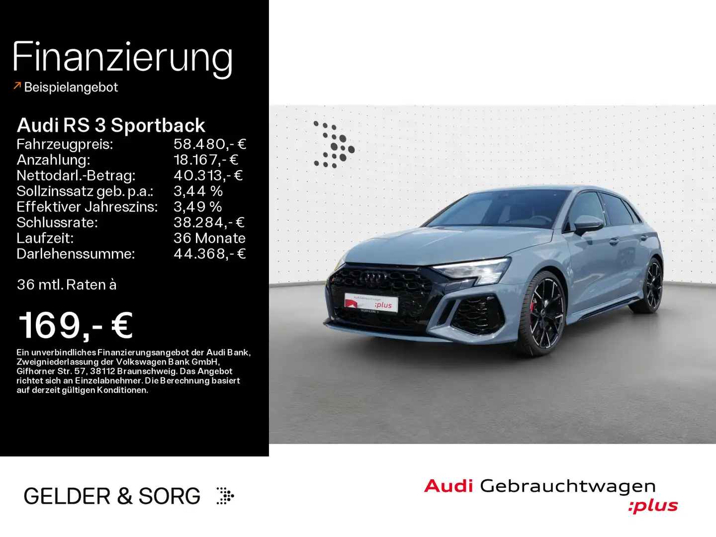 Audi RS3 HuD*B&O*RS-Sportabgas*Matrix*360° Grey - 1