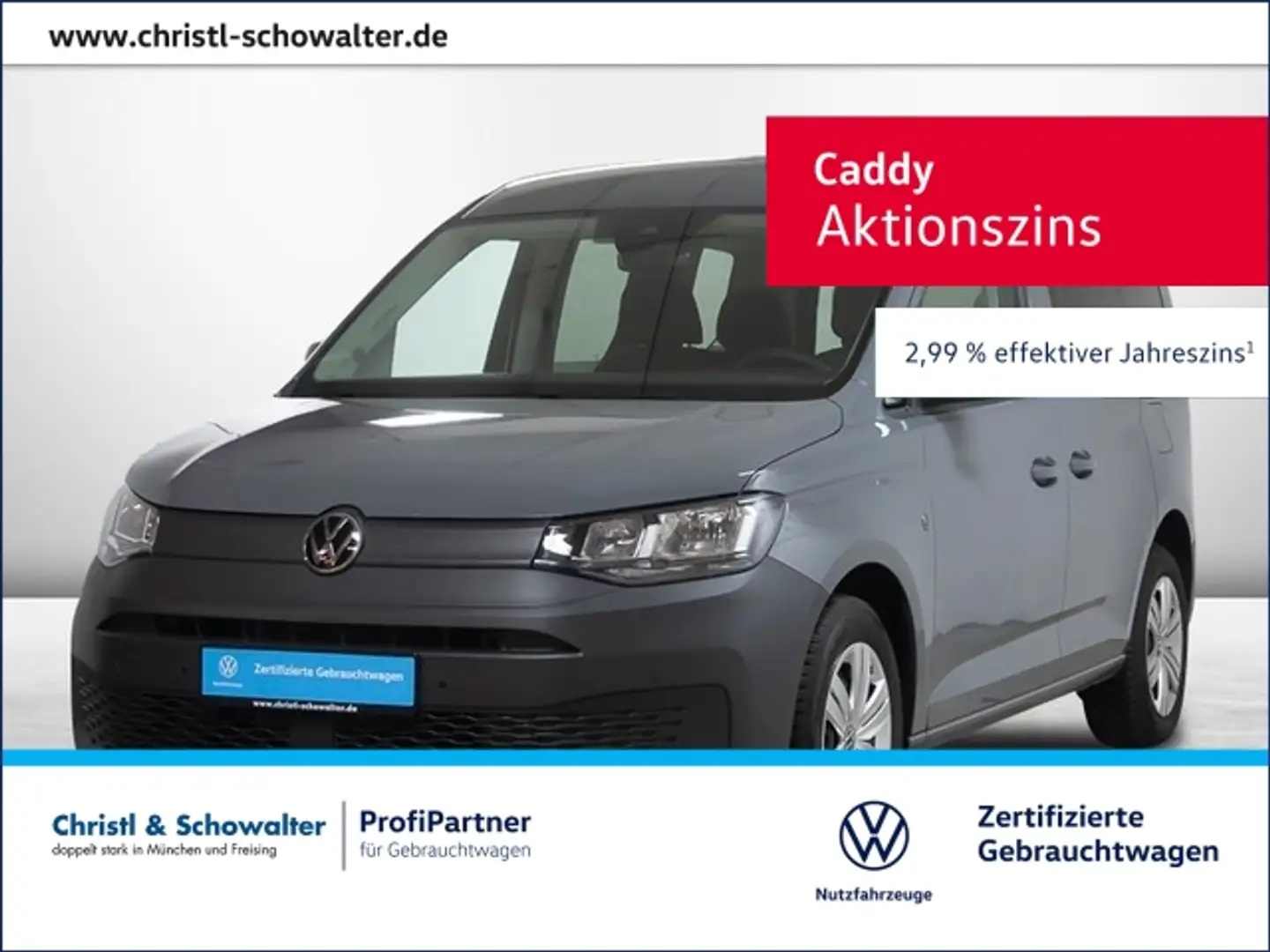 Volkswagen Caddy Kombi 2.0 TDI Climatronic NAVI Grijs - 1