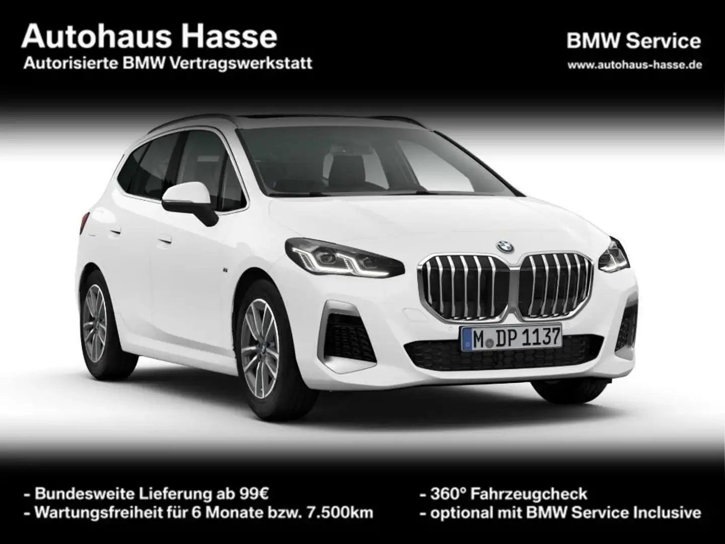 BMW 218 d Active Tourer M-Sport PANO SITZHZG PARKASSI Weiß - 1