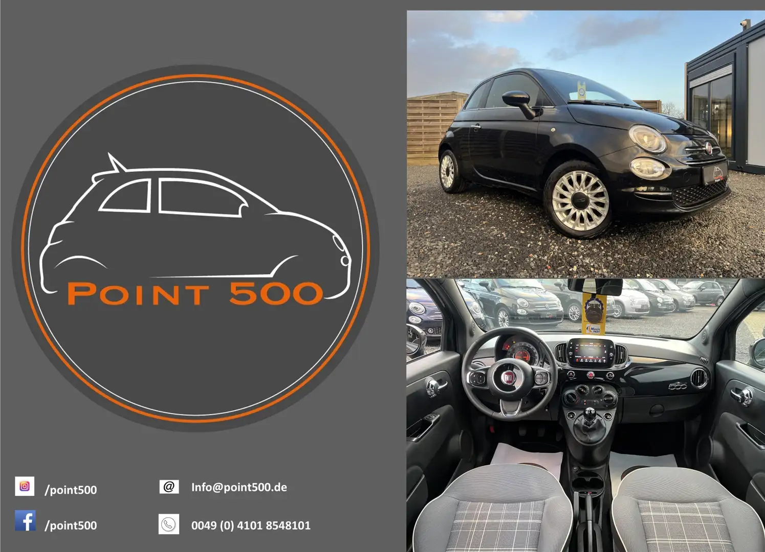 Fiat 500 1.HD DEUTSCHLANDS GRÖßTE AUSWAHL AN FIAT500! Schwarz - 1