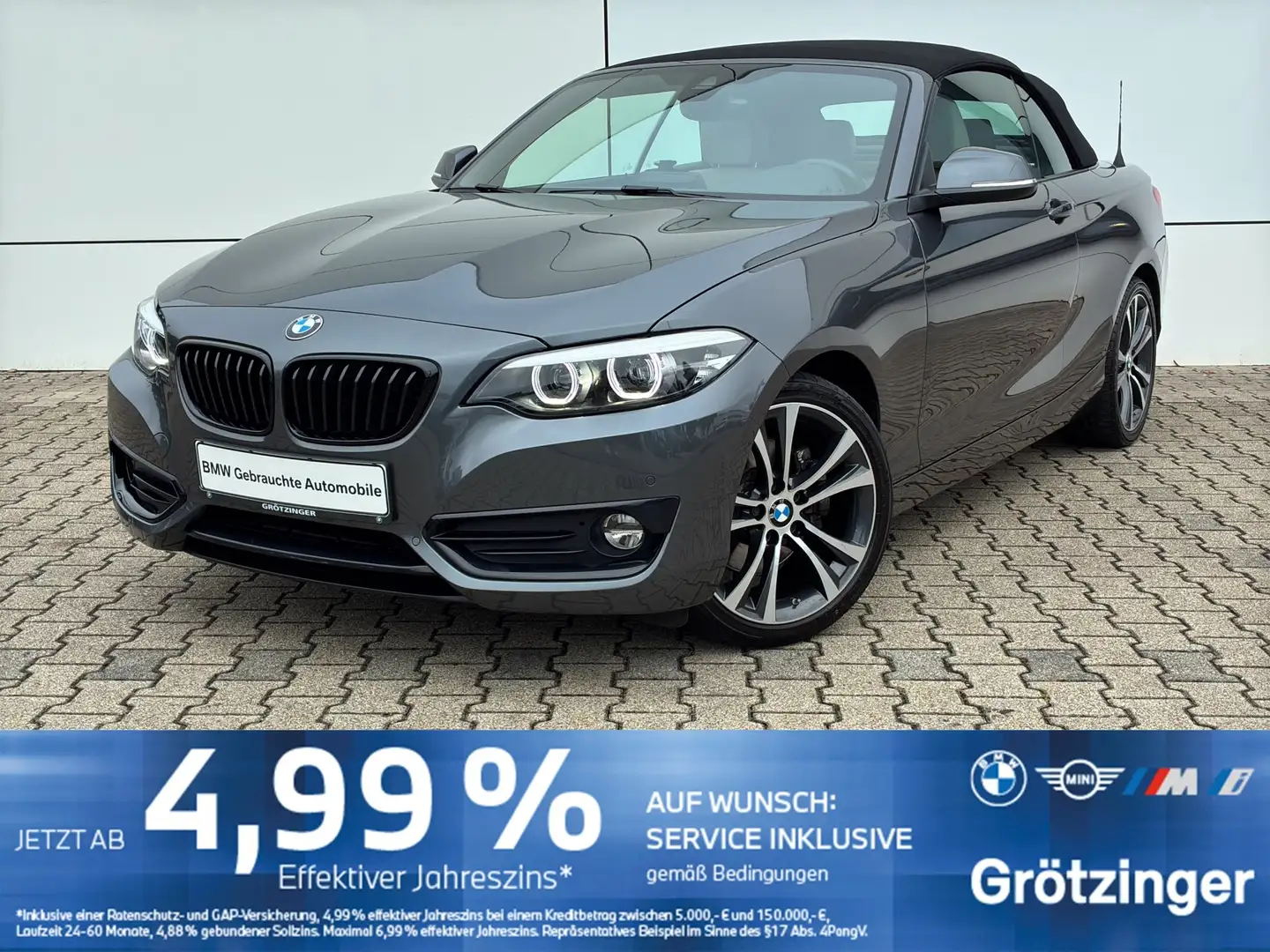BMW 220 i Cabrio Sport Line Navi+AHK+PDC+SHZ+GRA+Lede Gris - 1