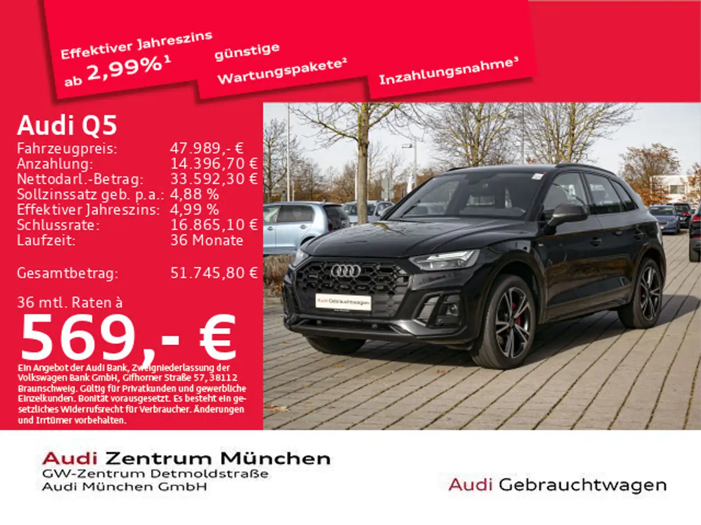 Audi Q5 55 TFSI e qu. S tronic S line Virtual/Navi Schwarz - 1