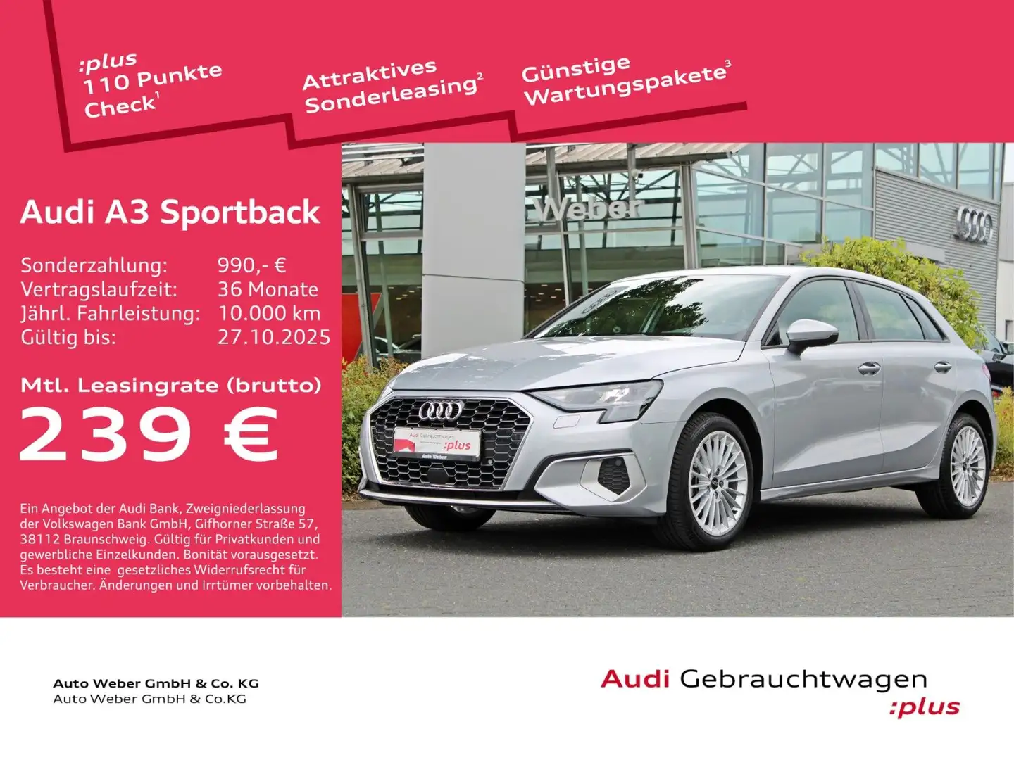 Audi A3 Sportback 35TFSI 6-GANG SMARTPHONE SOUND VC Silber - 1