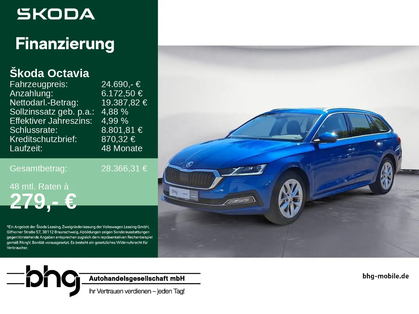 Skoda Octavia Combi 1.5 TSI Style PanoDach MatrixLED C Blau - 1