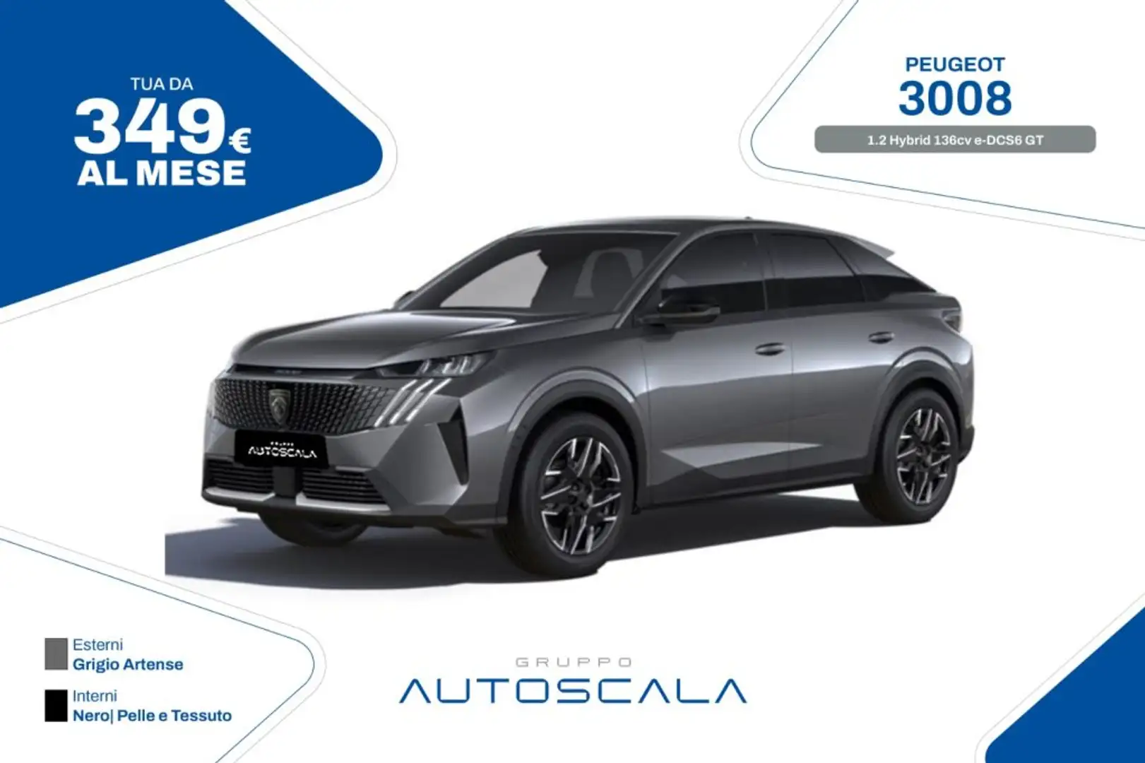 Peugeot 3008 1.2 Hybrid 136cv e-DCS6 GT Grigio - 1