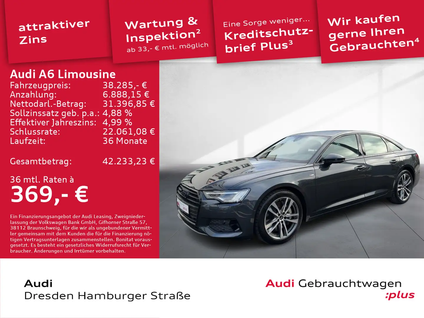 Audi A6 50 TFSI e Sport quat. S line Matrix Grijs - 1