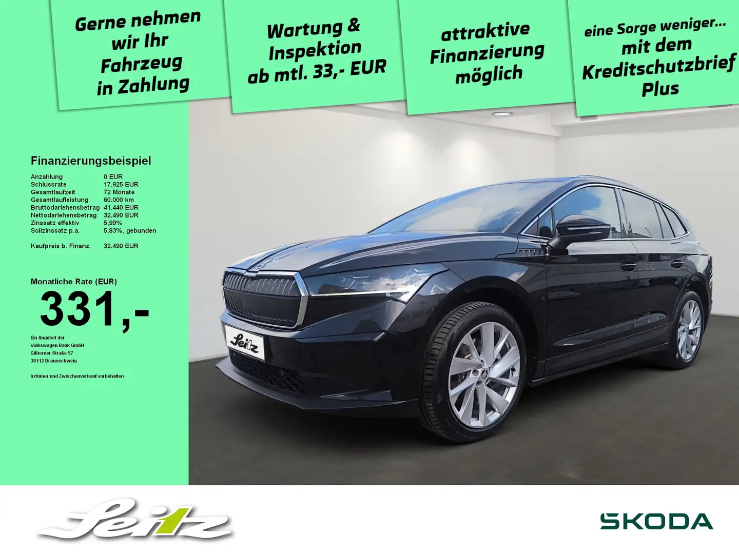 Skoda Enyaq 80 Loft *AHK*MATRIX*KAMERA*NAVI* Schwarz - 1