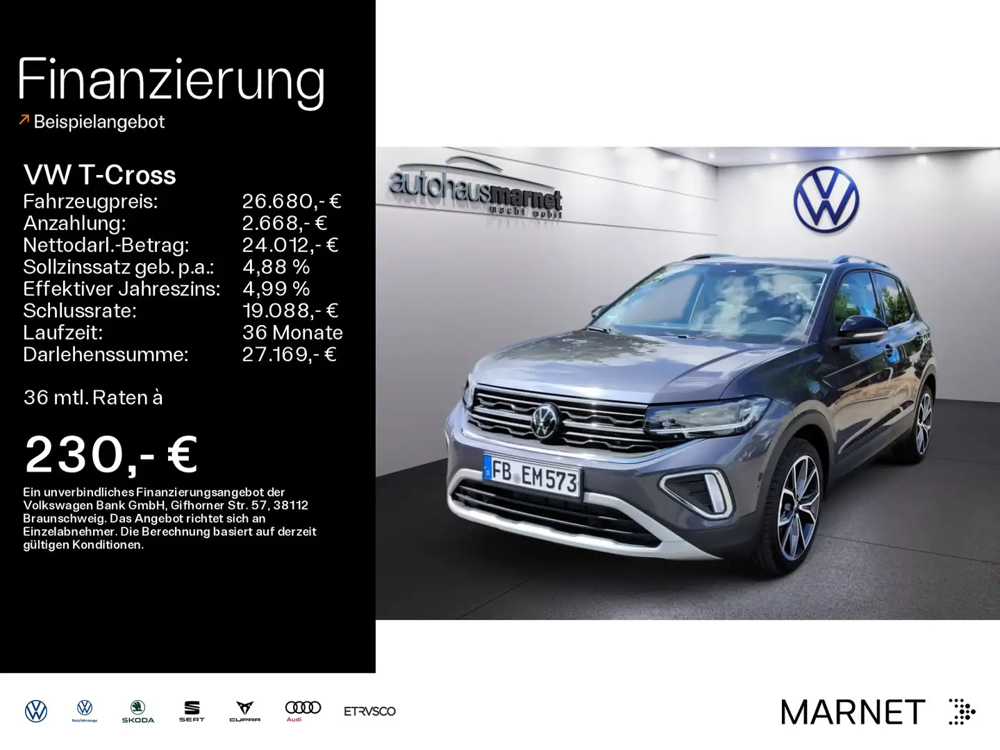 Volkswagen T-Cross 1.0 TSI DSG Style DLAS*RFK*NAV*KLIMA*ISO Grijs - 1