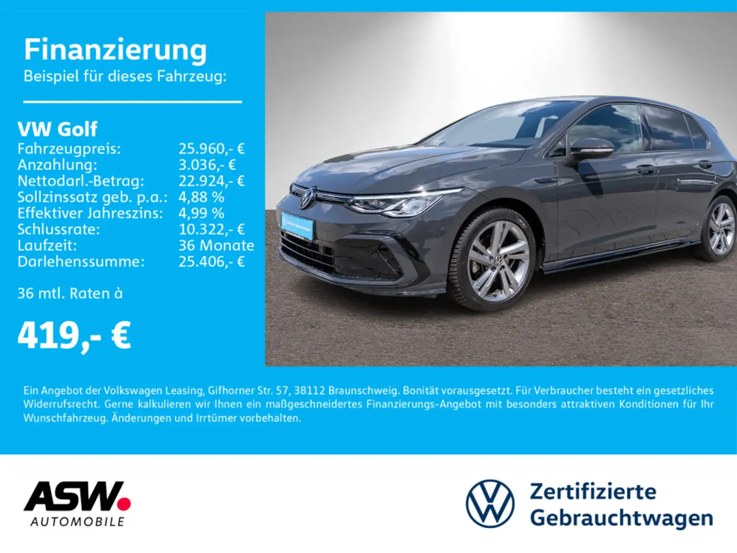 Volkswagen Golf R-Line 2.0TDI DSG LED Navi RFK ACC SHZ AHK Grau - 1