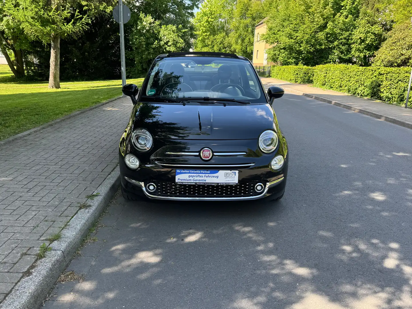 Fiat 500 Lounge-2 HAND. Km 38.747.CABRIO Zwart - 2