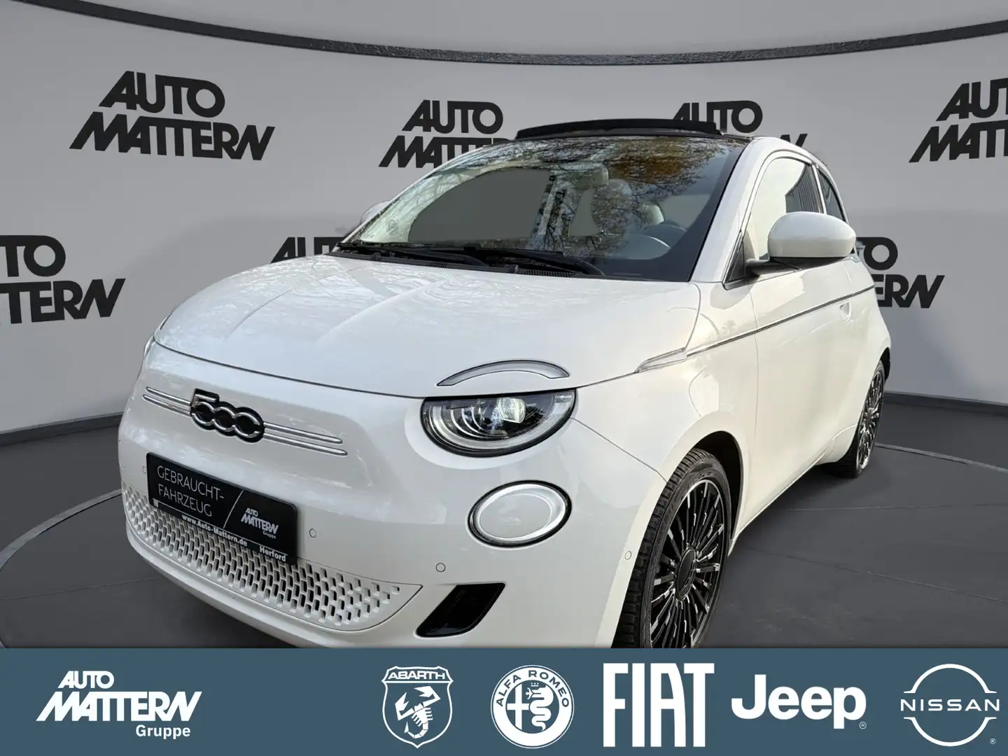 Fiat 500C Elektro 42 kWh|Klimaaut.|NAVI|LED|SHZ|CarPl Weiß - 1