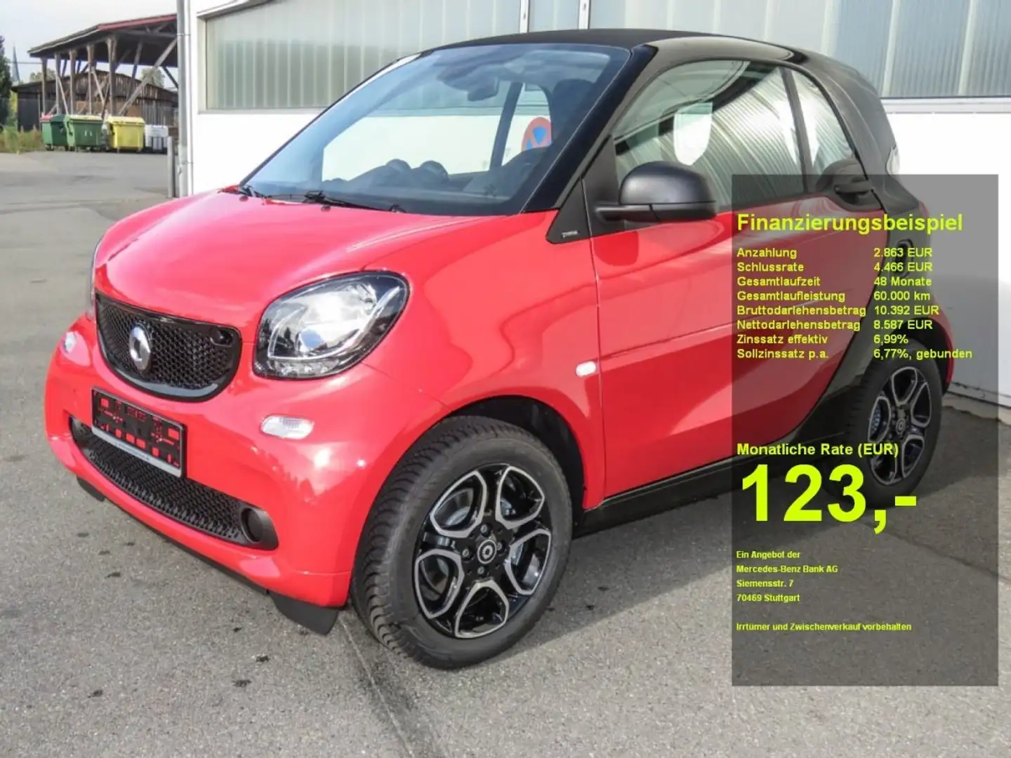 smart forTwo fortwo coupé 52 kW twinamic SHZ, Klimaaautomatik Rood - 1