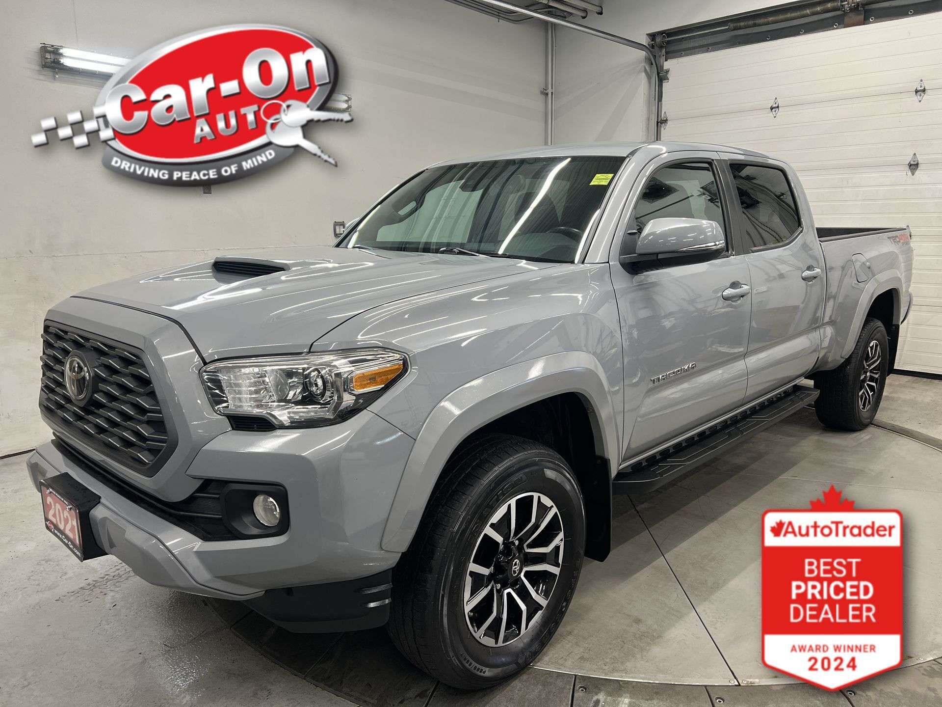 Gray 2021 Toyota Tacoma TRD Sport Double Cab LB 4WD Pickup Truck Four-Wheel Drive Automatic