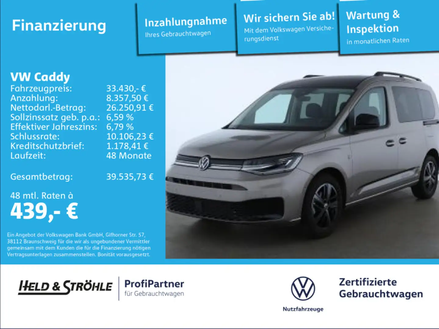 Volkswagen Caddy 2.0 TDI Edition ACC AHK LED NAVI 5J.GAR. Beige - 1