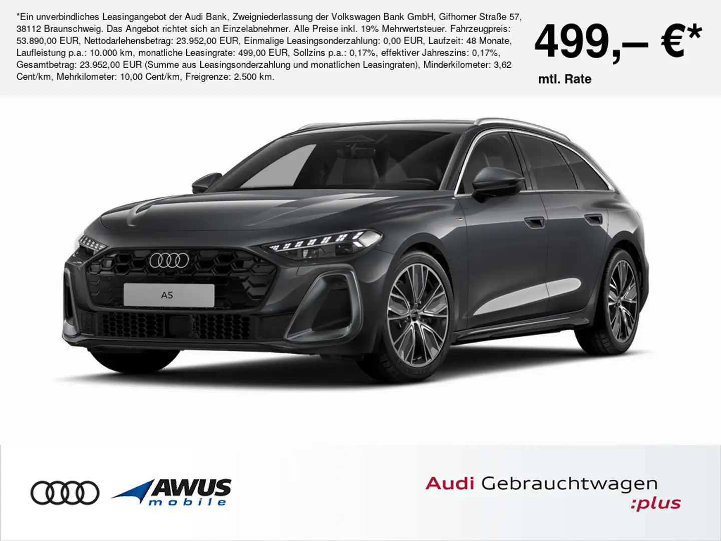 Audi A5 Avant TFSI 150 kW S tronic ,Exterieur S line Grau - 1