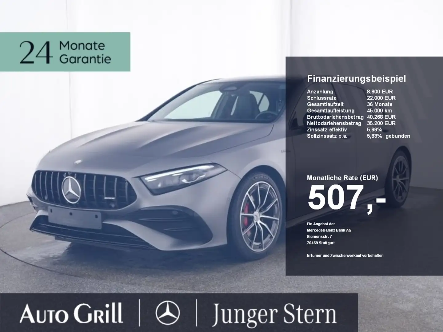 Mercedes-Benz A 35 AMG A 35 4M AMG Night II PerfoSitz Pano RIDE Burmest Grijs - 1