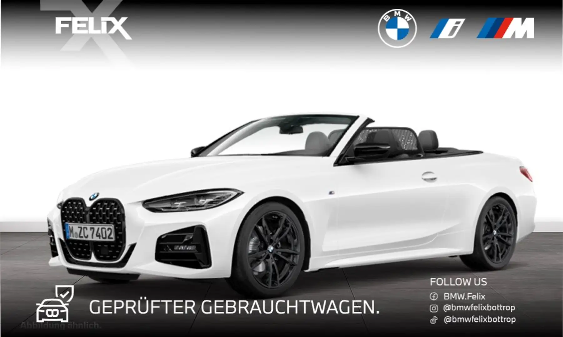 BMW 420 i Cabrio+M SPORTPAKET+19"ALU+LIVE COCKPIT PRO+ White - 1