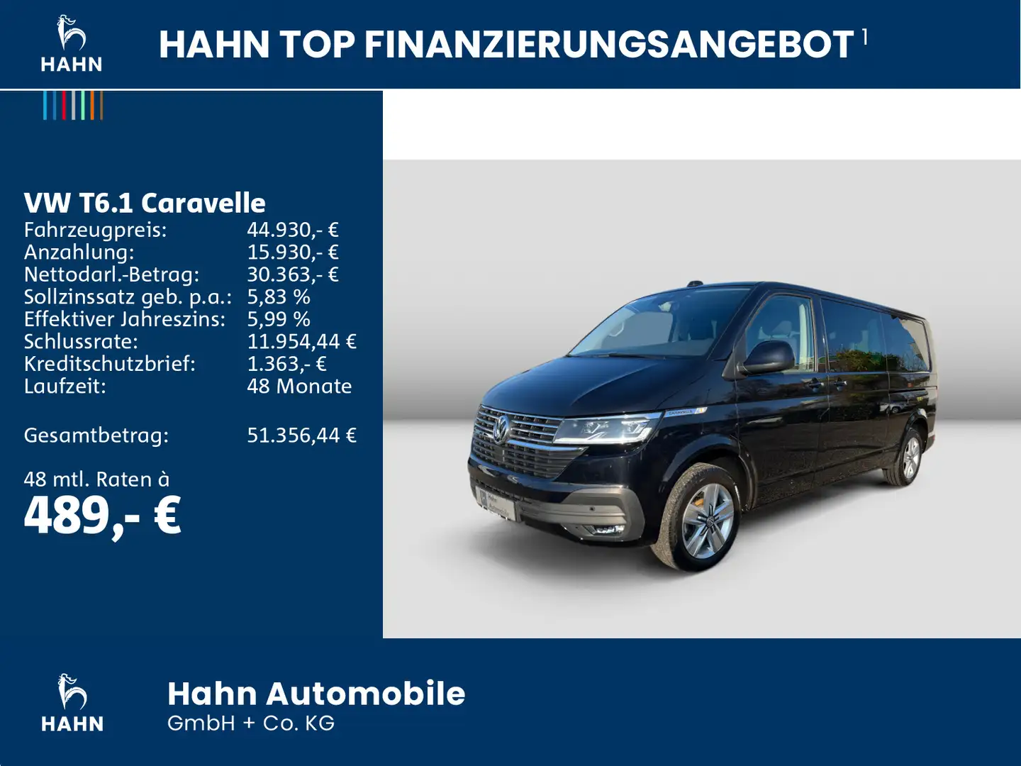 Volkswagen T6.1 Caravelle 2.0TDI DSG Comf lang LED ACC CAM Schwarz - 2