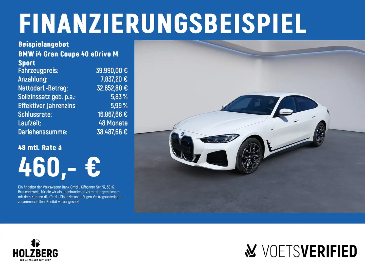 BMW i4 Gran Coupe 40 eDrive M Sport AHK+HiFi+Widescreen Weiß - 2