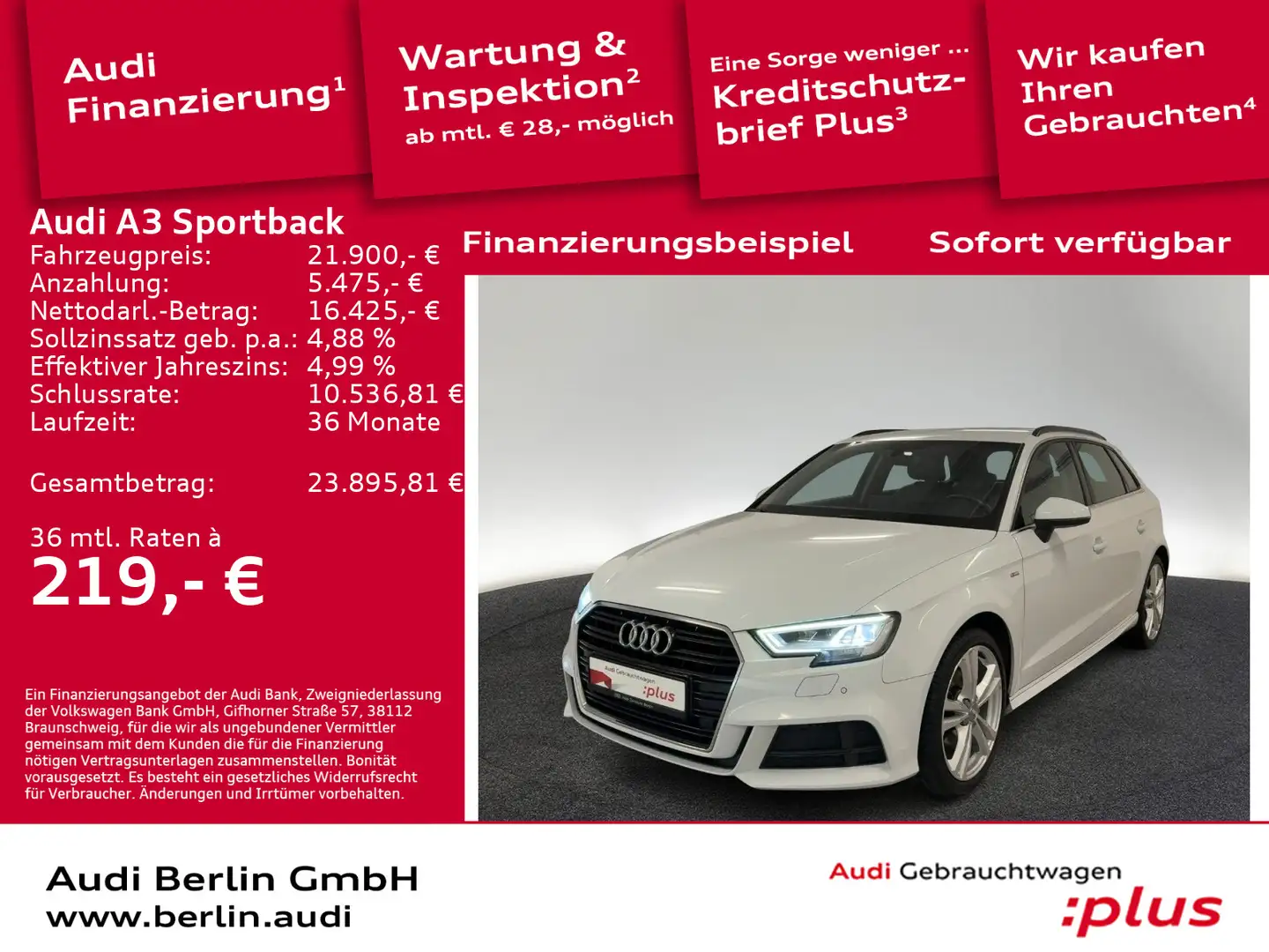 Audi A3 Design 35 TFSI S tr. RFK LED NAVI Weiß - 1