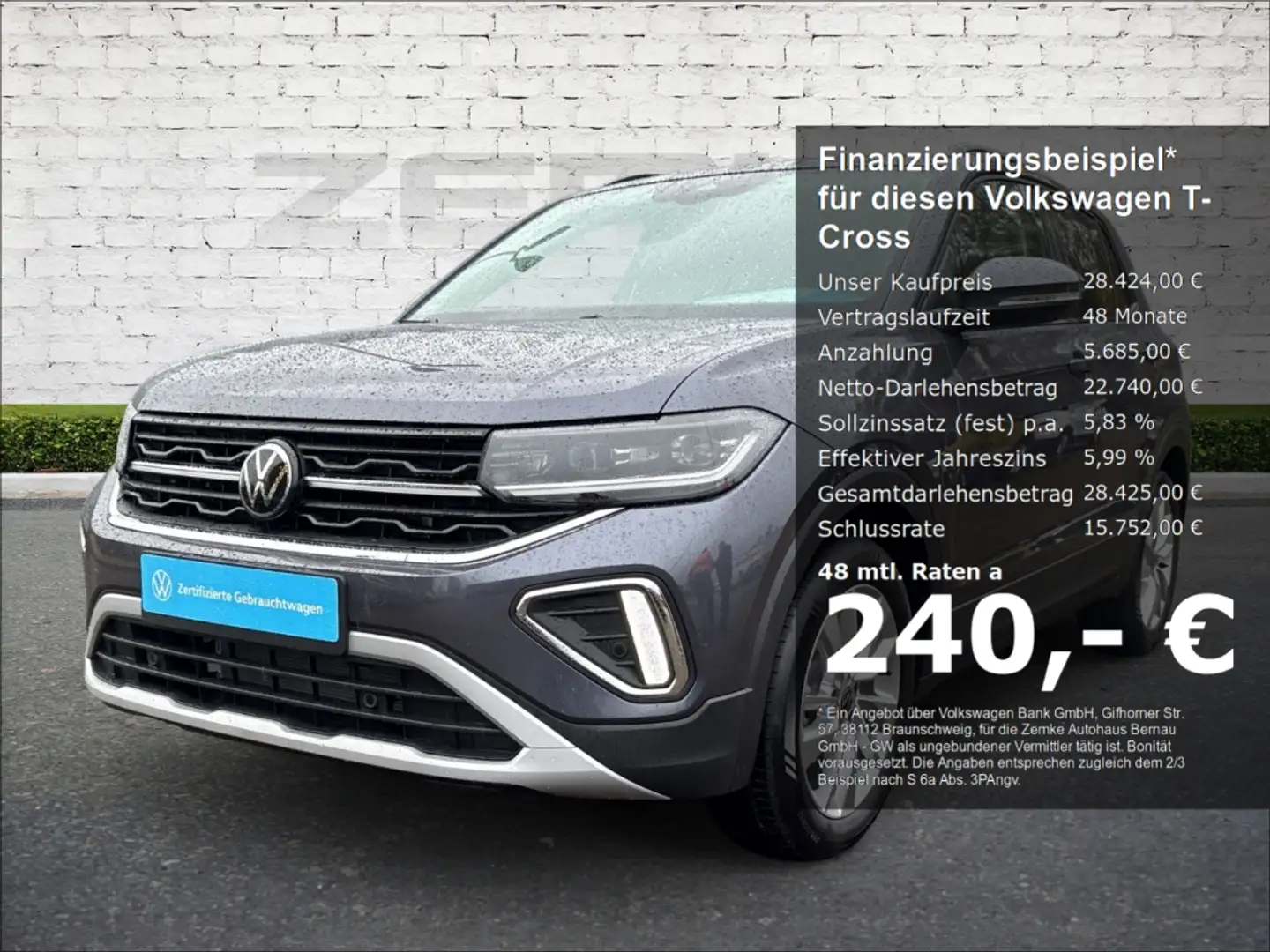 Volkswagen T-Cross 1.0 TSI DSG Life Digitales Cockpit LED Blendfreies Gris - 1
