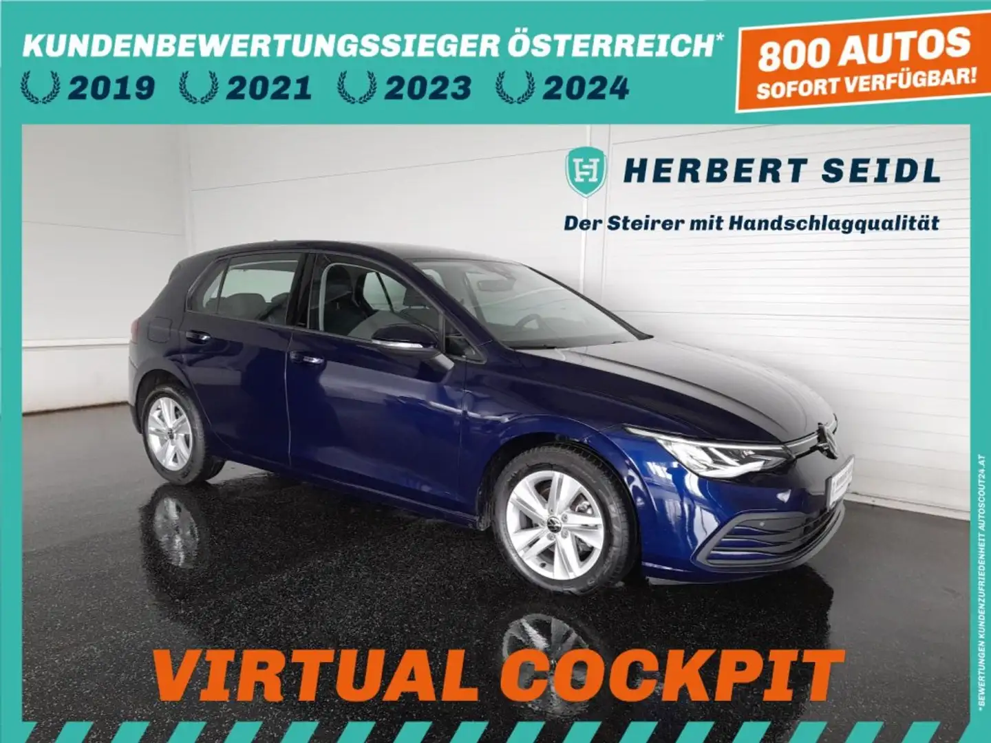 Volkswagen Golf VIII LIFE 2,0 TDI DSG *VIRTUELL PRO / LED / NAVI / ACC / VERKEHRSZEICHEN & SPURHALTEASSIST* Blau - 1