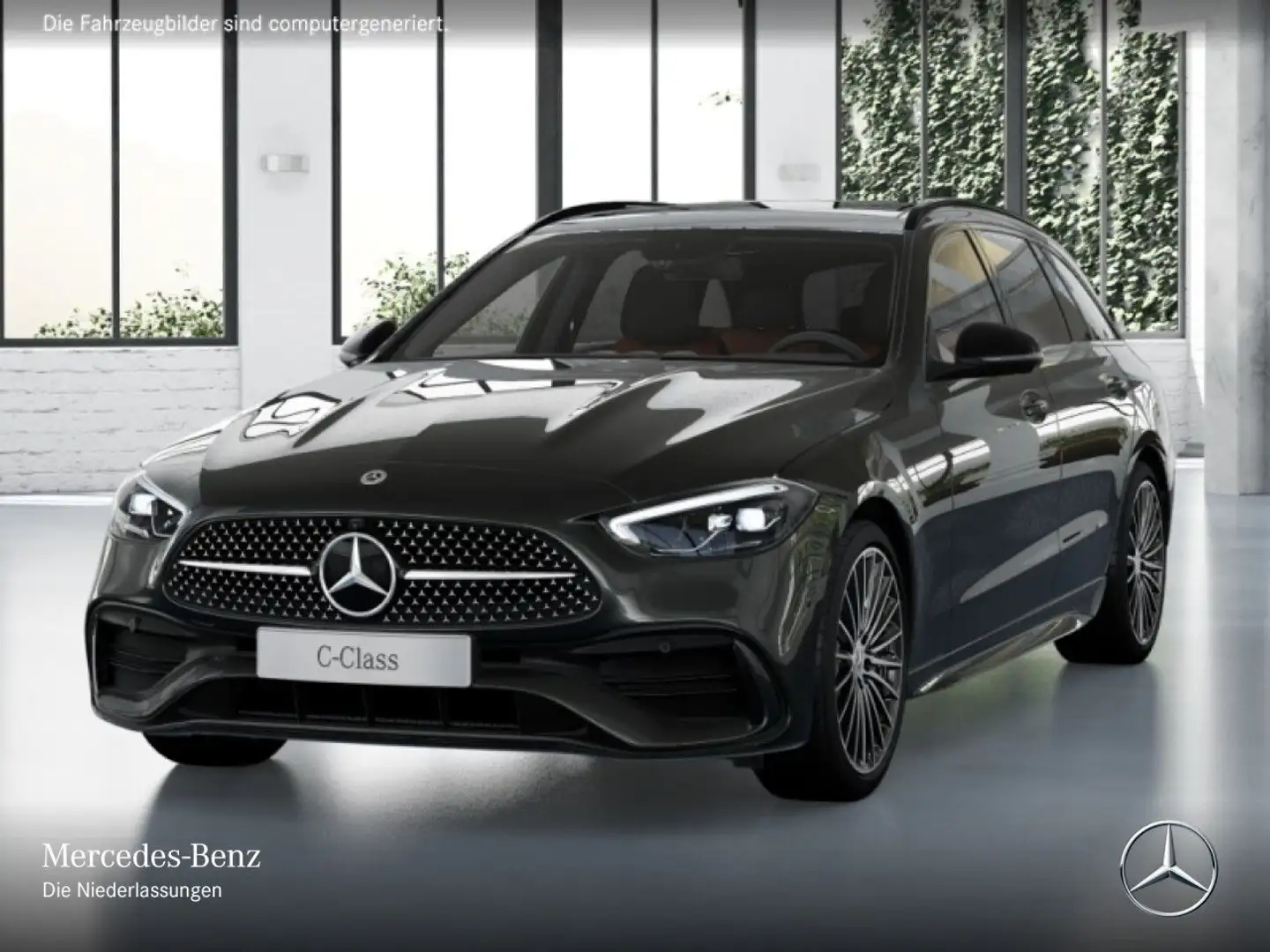 Mercedes-Benz C 220 d T AMG+NIGHT+PANO+360+AHK+LED+TOTW+KEYLESS Szürke - 2